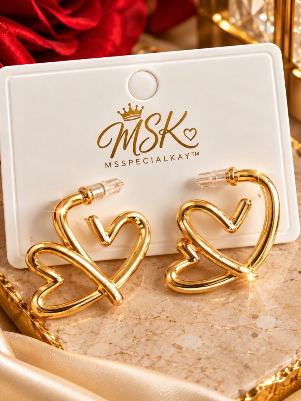 MSK Golden Heart Earrings